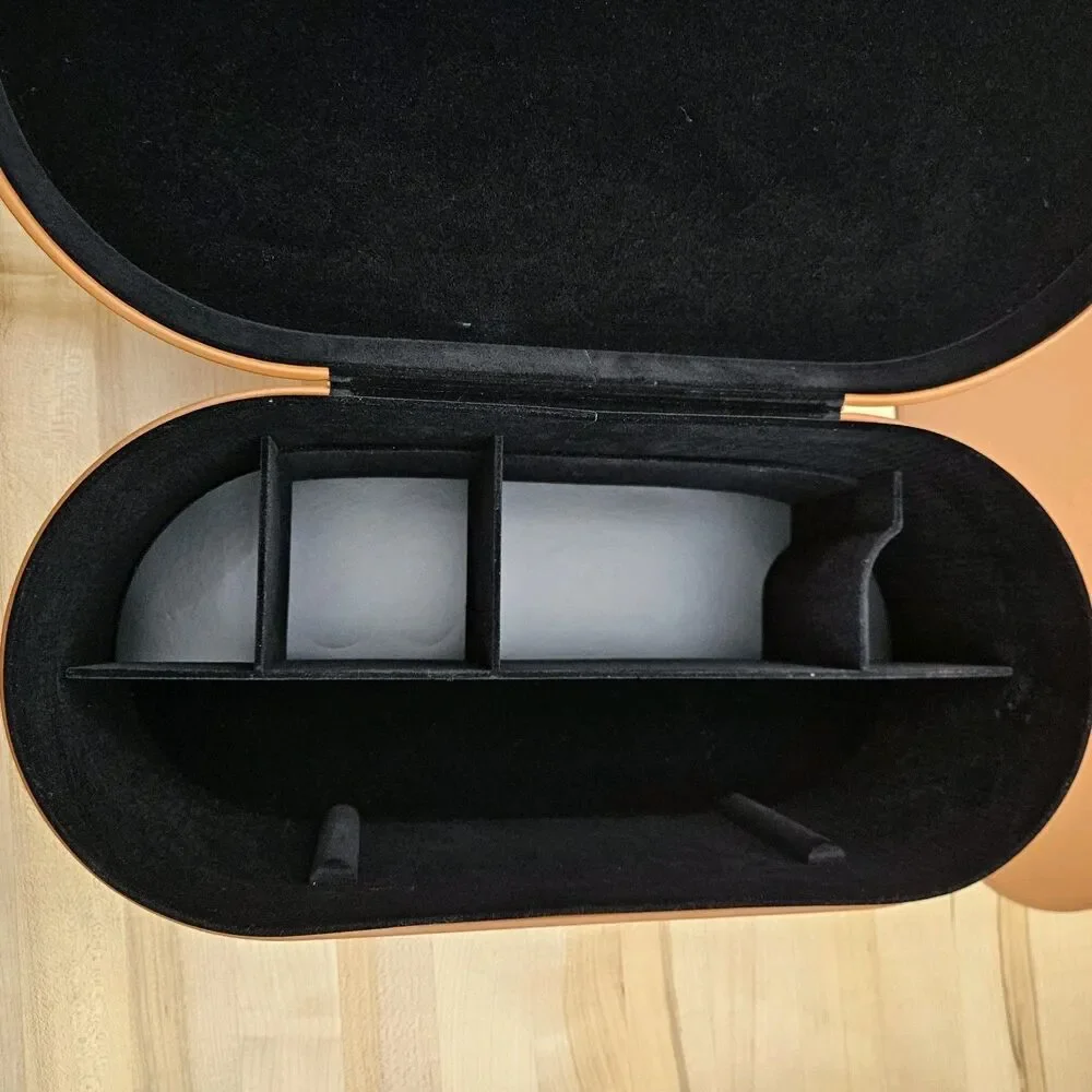 DYSON Airwrap Styler LARGE Brown Cognac Leather Storage Box Hard CASE ONLY - Picture 7 of 11
